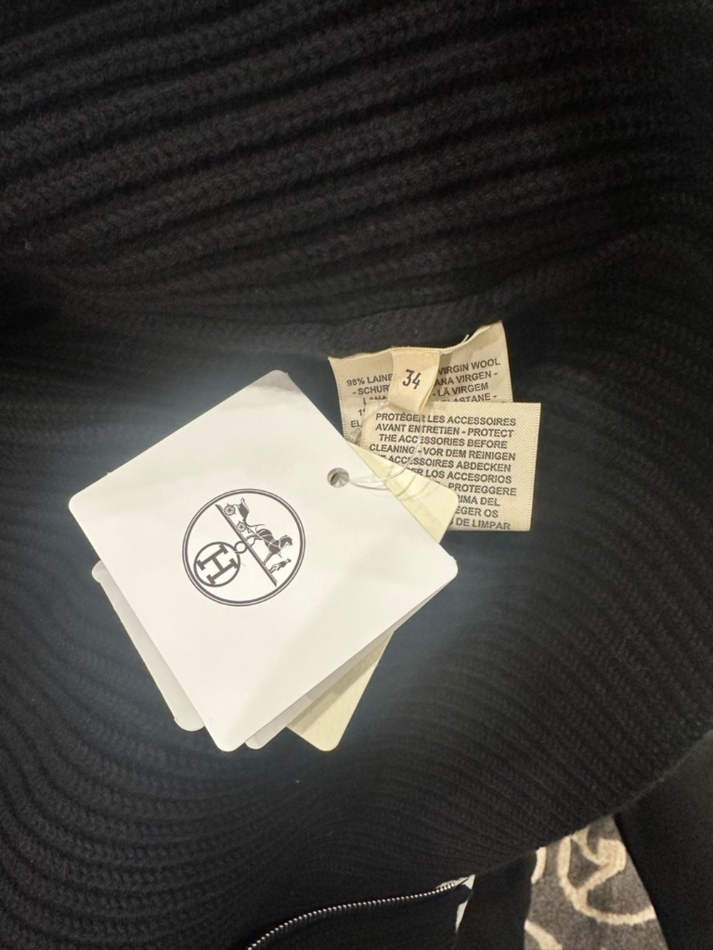 Hermes H pocket Black Zip-Front Sweater Jacket - Picture 5 of 7